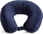 Wolf Essentials Adult Cozy Soft Microfiber Neck Pillow for Travel – Compact, Machine Washable - Perfect for Airplane, Car, or Home Use - Filled and Finished in The USA – Navy