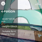 ASFANES Sundome Camping Tent with Rainfly, 2/4/6/10 Person Tent Sets Up in 10 Mins, Weatherproof Shelter for Camping, Festivals, Backyard, Sleepovers, & More