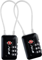 TSA Accepted Luggage Travel Lock, Set-Your-Own Combination Lock for School Gym Locker, Luggage Suitcase Baggage Locks, Filing Cabinets, Toolbox, Case (Black, 2 Pack)
