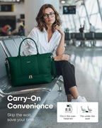 HOTOR Travel Duffel Bag - Weekender Bags for Women, Gym Tote Bags with Shoe Compartment, Carry On Overnight Bag with Toiletry Bag for Travel Essentials Travel Accessories, Dark Green, 13.4"×17.3"×7.9"