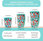 KJQJLY 3 Pack Reusable Iced Coffee Sleeves for Iced Coffee Cups or Drinks Reusable Neoprene Insulated Sleeves for Hot and Cold Drinks from Starbucks, Dunkin, And More (Bird)