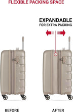 SwissGear 7366 Signature Hardside Expandable Luggage with Spinner Wheels, TSA Lock, Cup-Holder, Sand, 2-Piece Set (19/27)