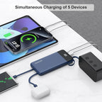 Portable Charger Built-in Cables,10000mAh Power Bank for iPhone,Fast Charge USB C Battery Pack Travel Essentials Slim Lightweight Powerbank Compatible with iPhone 17/16/15/14, Samsung, Android(2 Pack)