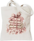 Aesthetic Canvas Tote Bag, Cute Reusable Bags for Women with Inner Pocket