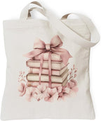 Aesthetic Canvas Tote Bag, Cute Reusable Bags for Women with Inner Pocket