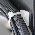 200pcs 3/4" Back-Glue Self Adhesive White Strong Cable Zip Tie Mounts with 8" Ties, Screws, Outdoor Sticky Wire Fasteners Cable Clips Management Anchors Organizer Holders Squares