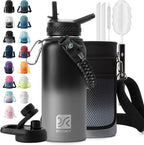 DYSANKY Insulated Water Bottle | Thickened Stainless Steel Vacuum Metal | Portable Sports Water Jug for Gym and Hiking with Straw, Carrier Bag, Handle Strap | BPA-Free 32 oz