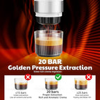 Portable Espresso Maker, Travel Coffee Maker for camping, Portable Espresso Machine with USB-C, 3-in-1 Small Espresso Machine with Ground Coffee & Capsules (NS＆DG) for RV (White (Two Batteries))