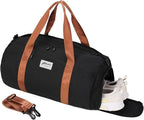 Gym Bags for Men with Side Pocket, 38L Sports Gym Duffle Bag with Wet Pocket&Shoe Compartment, Large Waterproof Sport Duffel Bags for Travel, Sports, Fitness&Workout(Black/Brown)