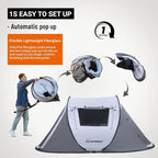 EchoSmile Pop Up Camping Tent, 2/4/6 Person Easy Setup Tent, Water Resistant Dome, Portable with Carry Bag