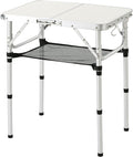 YUFIFAIRY Folding Table Small, 24''L x16''W Camp Aluminum Table with Adjustable Height Legs, Indoor Outdoor Lightweight Portable Folding Aluminum Dining Table for Picnic Camping 2-Feet（10"/19"/27）