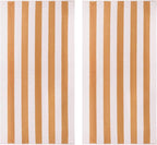 COTTON CRAFT Oversized XL Beach Towel - 2 Pack 39 x 68 inches Big & Huge Beach Blanket Towel - 100% Cotton Velour Thick Plush 450 GSM Super Soft Luxury - Pool Picnic Bath Towel - Cabana Stripe Linen