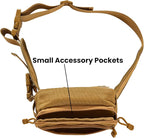 Concealed Carry Fanny Pack for Men and Women CCW Drop Down Holster Waist Bag Tactical EDC Pistol Pouch for Running and Hiking, Tan