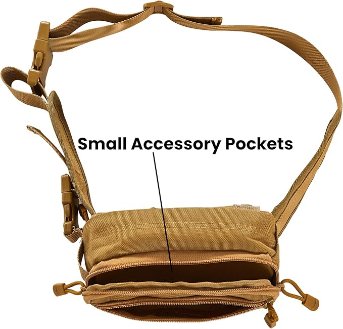 Concealed Carry Fanny Pack for Men and Women CCW Drop Down Holster Waist Bag Tactical EDC Pistol Pouch for Running and Hiking, Tan