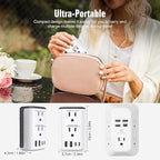 Voltage Converter Us to Europe, Power Converter Combo, 220v to 110v European Plug Converter 2300w Travel Adapter Worldwide, Step Down European, Travel Adapter Worldwide