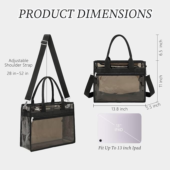 Fammart Iridescent Clear Beach Bag for Women, Jelly Tote Bag Waterproof Sandproof Pool Bag Cruise Vacation Essentials
