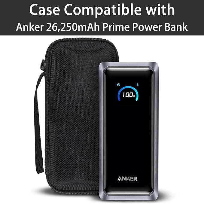 co2CREA for Anker Prime 26,250mAh Power Bank, Hard Travel Case Compatible with Anker A110A 300W Portable Charger, Case Only (Black Case)