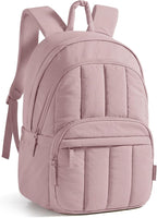 BAGSMART Womens Backpack Travel Laptop Backpack for Women, Quilted College Laptop Bookbag, Work Back Pack for Women, Cute Computer Water-Resistant Casual Daypack, Puffer Rose Purple