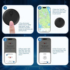 GPS Tracker for Vehicles, No Subscription or SIM Required, Hidden Vehicle Locator, Magnetic Waterproof, Accurate Tracking, 365-Day Battery Life, iOS Only (Black)