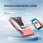 Air Wallet, Built-in Tracker Slim Wallet, Smart Wallet with Money Clip, Compatible with FindMy Network(iOS Only), Anti-Theft Card Holder, *Gift for Men (Tracker Wallet,Macaron Powder)