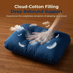 RAINFLOW Memory Foam Pillow - Ergonomic Neck & Back Support Pillow for Sleeping, Travel, Relaxation, Soft & Comfortable Pillow for Long Trips and Lounging