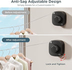 FORIOUS Retractable Clothesline Indoor 13.8 Ft, 304 Stainless Steel Non-Sagging Outdoor Clothes Line,Rustproof Heavy Duty Clothes Drying Laundry Line, Screw Wall Mounted for Bathroom, Matte Black