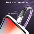 Long iPhone Charger Cable 10ft for [MFi Certified],(2 Pack) CyvenSmart 10 Foot Lightning Cable Fast Charging Cord 10 Feet for iPhone 11/11 Pro/11 Pro Max/XS/XS Max/XR/X/8/8 Plus/7/7 Plus-Light Purple
