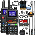 Baofeng Radio Ham Radio Handheld UV-5R Upgrade Long Range Rechargeable AR-5RM 10W NOAA Weather Emergency Tactical Two Way Radio with Programming Cable for Survival Gear Hunting Camping,2 Pack