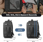 Carry on Backpack, Extra Large 55L Travel Backpack TSA Approved, Expandable Laptop Bagpack with durability, Water Resistant Bag Compatible with 18.4 inch Laptops, Black