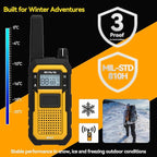 Retevis RB48 FRS Walkie Talkies Long Range, Rugged & IP67 Waterproof & Floating, Mil-Standards 810H Two Way Radio, Heavy-Duty, NOAA, Rechargeable, 20hr Battery, Emergency Radio(2 Pack)