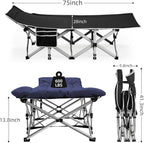Fragess Portable Camping Cot, Sleeping Cot for Adult, 28" Extra Wide Heavy Duty Folding Cot Max Load 600LBS with Thick Mattress, Portable Camping Bed for Camp Outdoor/Office, Home Nap (Blue)