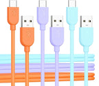 Cable Matters 3-Pack Short USB A to USB C Cable 1ft in Orange Blue Purple, Support Apple CarPlay, Android Auto, USBA to USBC Charging Cable for iPhone 16/15 Pro Max Plus, Galaxy S23