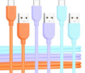 Cable Matters 3-Pack USB A to USB C Cable 6ft in Orange, Blue, Purple, Support Apple CarPlay, Android Auto, USBA to USBC Charging Cable for iPhone 16/15 Pro Max Plus, Galaxy S23