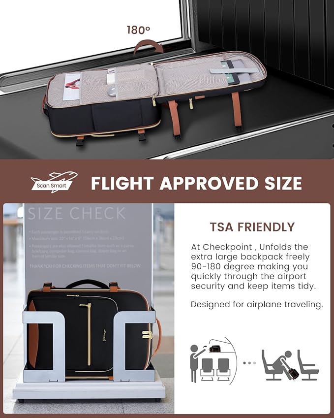 LOVEVOOK 50L Travel Backpack for Women & Men, Airline Approved Carry On Luggage with 3 Packing Cubes, TSA Overnight Bags, Waterproof Personal Item Bag, Weekender Essentials Backpacks fits 17" Laptop