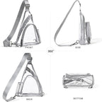 LATMAP 7L Sling Bag For Women Men Backpack Fanny Pack Crossbody Chest Travel Shoulder Belt Bags Purse Handbag PU Leather