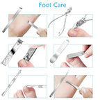 Teamkio 18pcs Manicure Set Pedicure Nail Clippers Set Travel Hygiene Kit Stainless Steel Professional Cutter Care Set Scissor Tweezers Knife Ear Pick Tools Grooming Kits with Leather Case