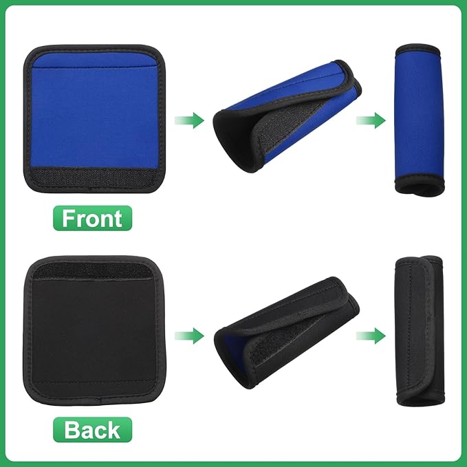 uxcell 3 Pcs Luggage Handle Wrap for Suitcase, Neoprene Handbag Grip Cover Protector Luggage Identifiers Suitcase Handle Wraps for Luggage Shopping Bag Travel Bags, Blue