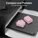 USB C Charger Block, 3-Pack 40W Wall Plug Fast Charging Block, Type C Charging Blocks Cube 4-Port PD + QC Power Adapter, Compatible with iPhone 17/16/15/14/13/12/11/Pro Max, Tablets（Pink）