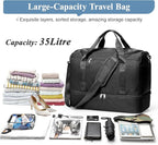 Travel Duffel Bag for Women, Carry-on Overnight Weekender Bags with Wet Pocket, For Spirit Airlines 18x14x8 Personal Item Bag,Small,Black