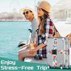 Slohif Luggage Straps for Suitcases Travel Belt Accessories Luggage Connector Identifiers 2 Pack Over Handle with Buckle Unique Nylon Adjustable Strap for Sleeping Bag Car Seat Vector Floral