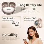 Jewelry-Inspired Clip On Earbuds,Comfortable Fit Open Ear Clip-On Headphones,Wireless Bluetooth Ear Cuff Headphones for Women,Mini Wireless Earrings Earbuds for Running, Office, Sport & Gift