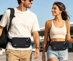 RFID Blocking Money Belt - Passport Holder & Travel Wallet, Slim Hidden Fanny Packs for Women Men - Black