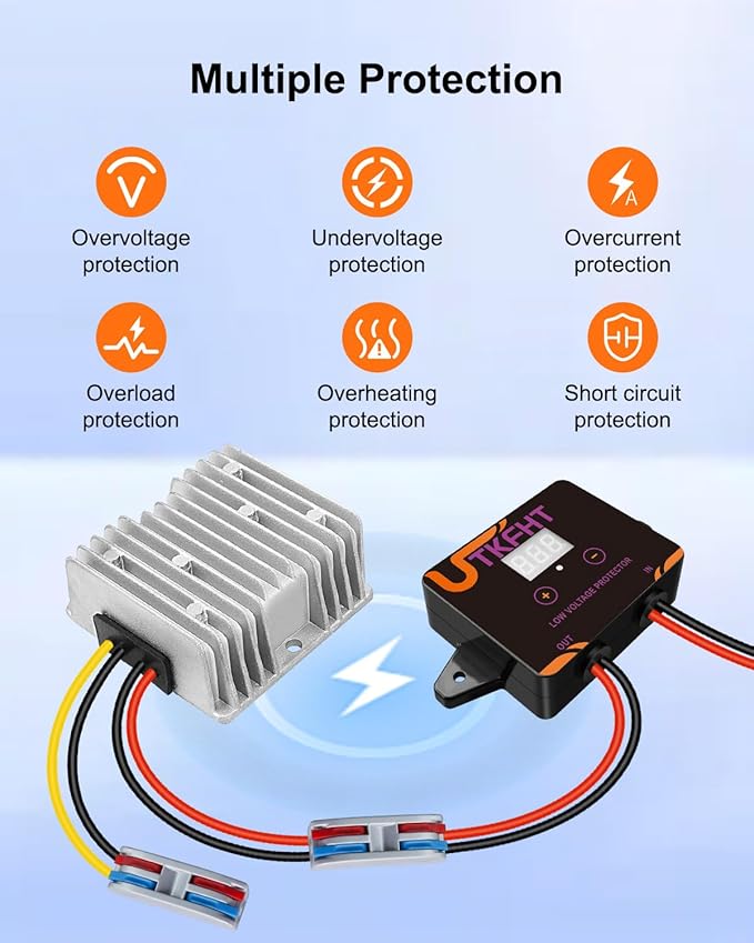 DC 12V to 19V 10A 190W Step Up Boost Converter Voltage Regulator with Low Voltage Protector