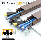 Delamu 157in Cord Hider Wall, TV Cable Hider Cord Covers for Wires on Wall, Large Cable Cover Raceway to Hide 2-4 Cords, Wire Hiders Wire Covers for Cords for TV on Walls, W1.18 H0.6in, Cherrywood