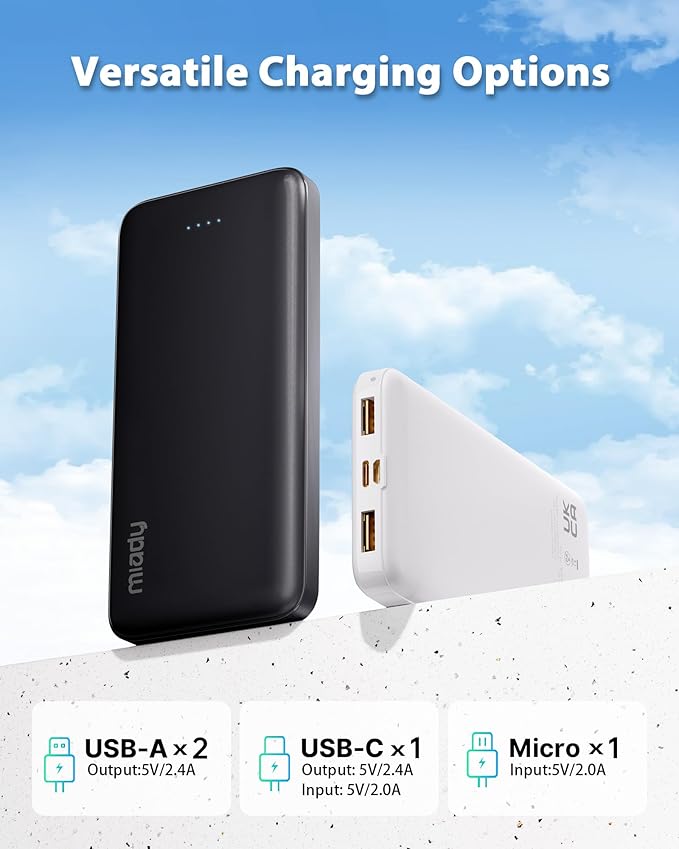 Miady 4-Pack Bulk 5000mAh + 10000mAh Portable Chargers