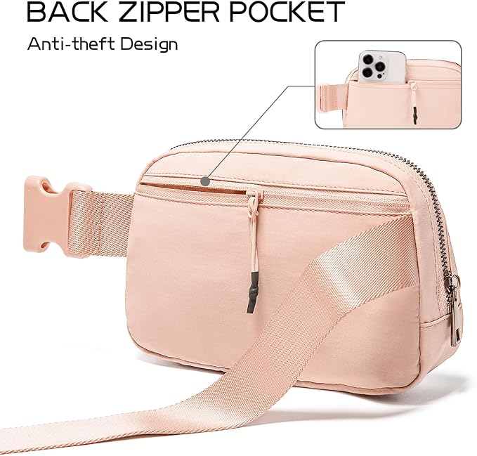 Belt Bag Fanny Pack Crossbody Bags for Women Fashion Waist Packs with Adjustable Strap Gifts for Women Men Teen Girls (Coral Pink)