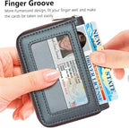FurArt Zipper Wallet Women, RFID Blocking Credit Card Wallet, Business Card Holder, Compact Size KeyChain Wallet