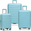 Traveler's Choice Pagosa Hardshell Expandable Luggage with Spinner Wheels, Baby Blue, 3-Piece Set (22/26/30)
