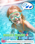 Swim Goggles 2 Pack, Wide View Anti Fog&UV Swimming Goggles for Audlt, No Leak Pool Beach Essentials for Men Women