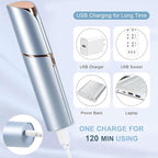 innobeaut Facial Hair Removal for Women, Electric Painless Facial Hair Remover for Face, Lip, Chin with USB Rechargeable, Blue with 3 PCS Heads